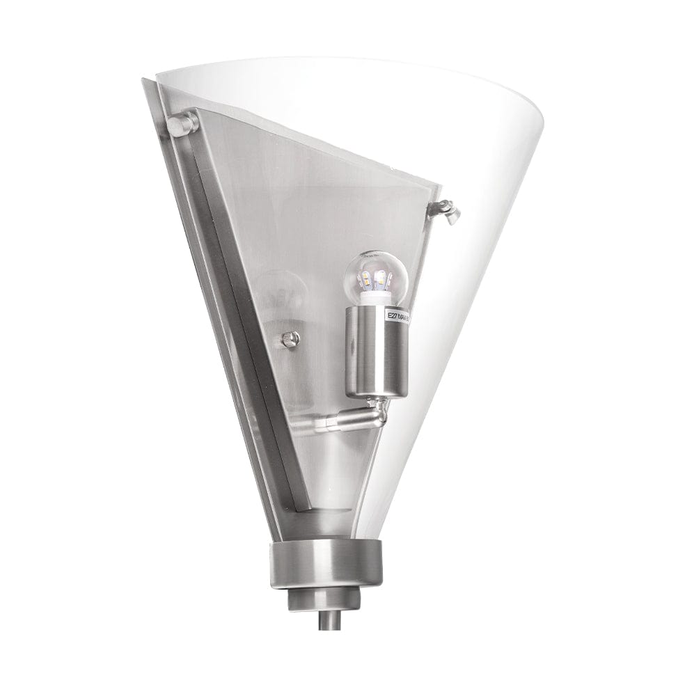 The Lighting Club Wall Light Cone Glass Wall Light in Satin Chrome B-KLW-2196-ST