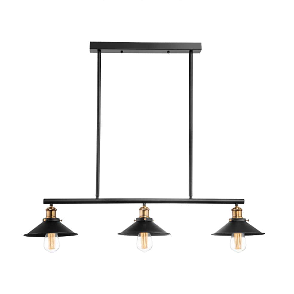 The Lighting Club pendant Rustic Trio Pendant Light Black and Brass CA-KLCH-1125/3