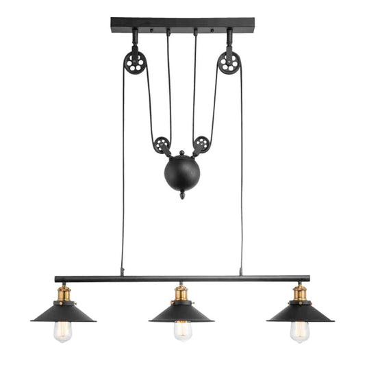 The Lighting Club pendant light Dawn Adjustable Metal Trio Pendant - Black and Antique Brass CA-KLCH-1126/3