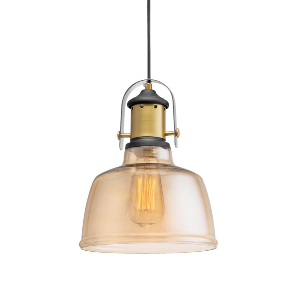 The Lighting Club Pendant Lights Antique Brass and Amber Nautical Glass and Metal Pendant Light CA-KLCH-3232/AB
