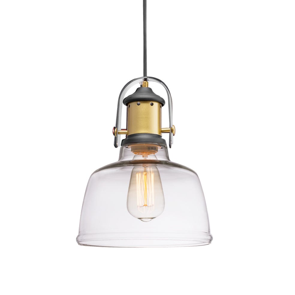 The Lighting Club Pendant Lights Antique Brass and Clear Nautical Glass and Metal Pendant Light CA-KLCH-3232/CL