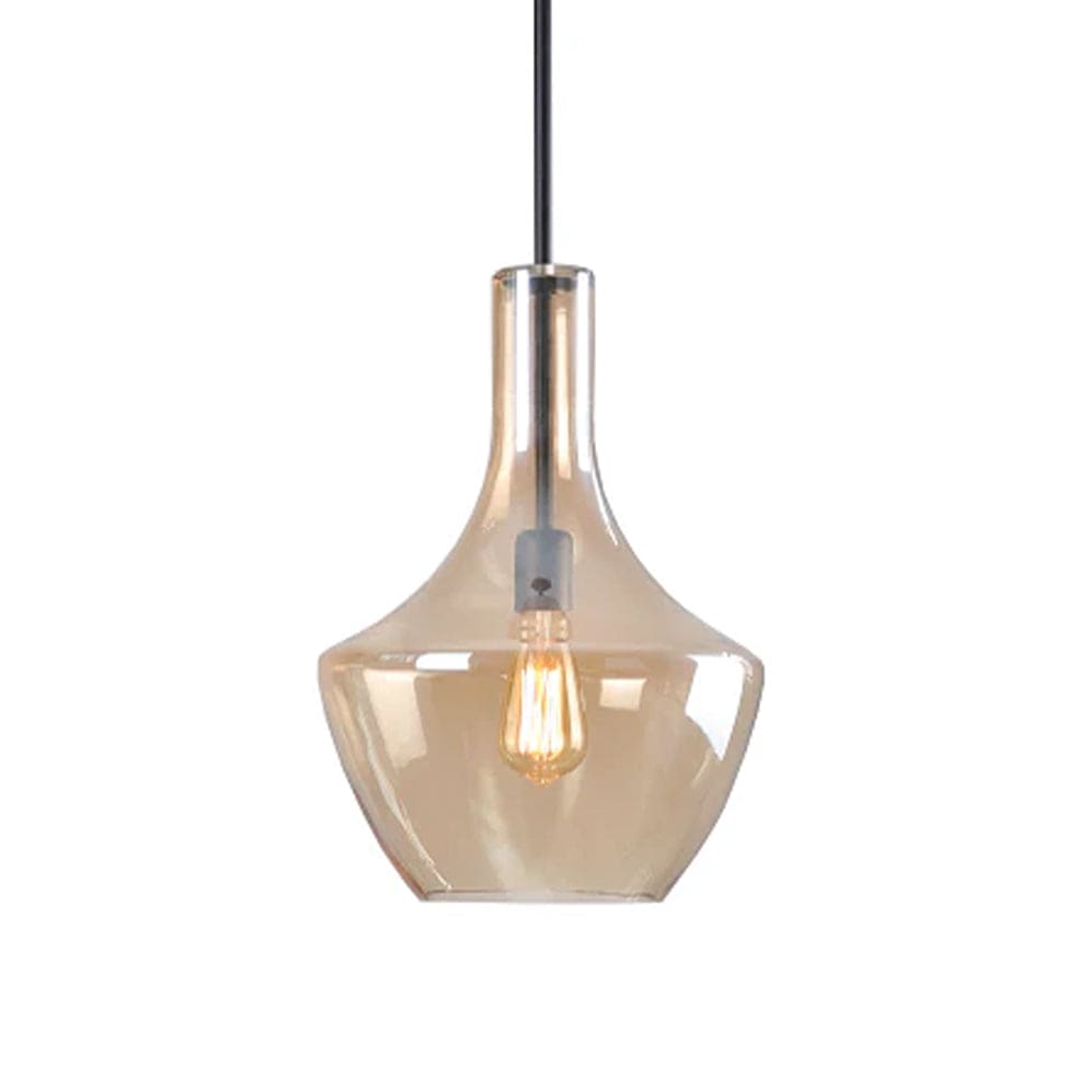 The Lighting Club Lighting Fixtures Small Lilian Glass Pendant Light Amber CA-KLCH-336S/AB