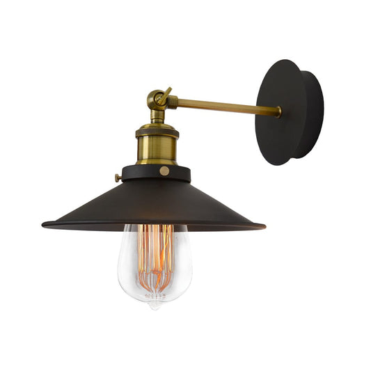 The Lighting Club Wall Light Andreas Rustic Metal Wall Light Black and Antique Brass CA-KLW-1125