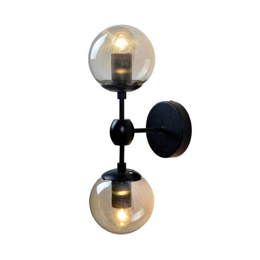 The Lighting Club Wall light Art Deco Wall Light 2 Glass Ball | Black CA-KLW-1127/2