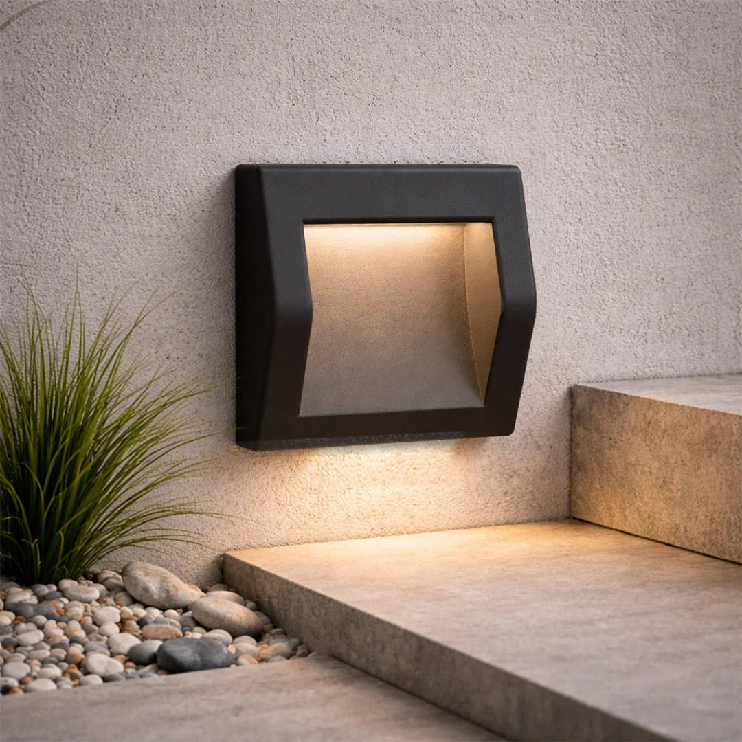 The Lighting Club step light LED Square Surface Mounted Step Light Matt Black - 2 Sizes