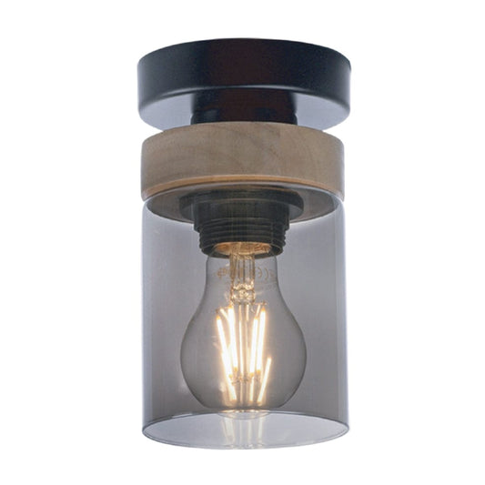 The Lighting Club Ceiling Light Tina Ceiling Fitting Light | Black and Natural CF436 WOOD 6007226084030