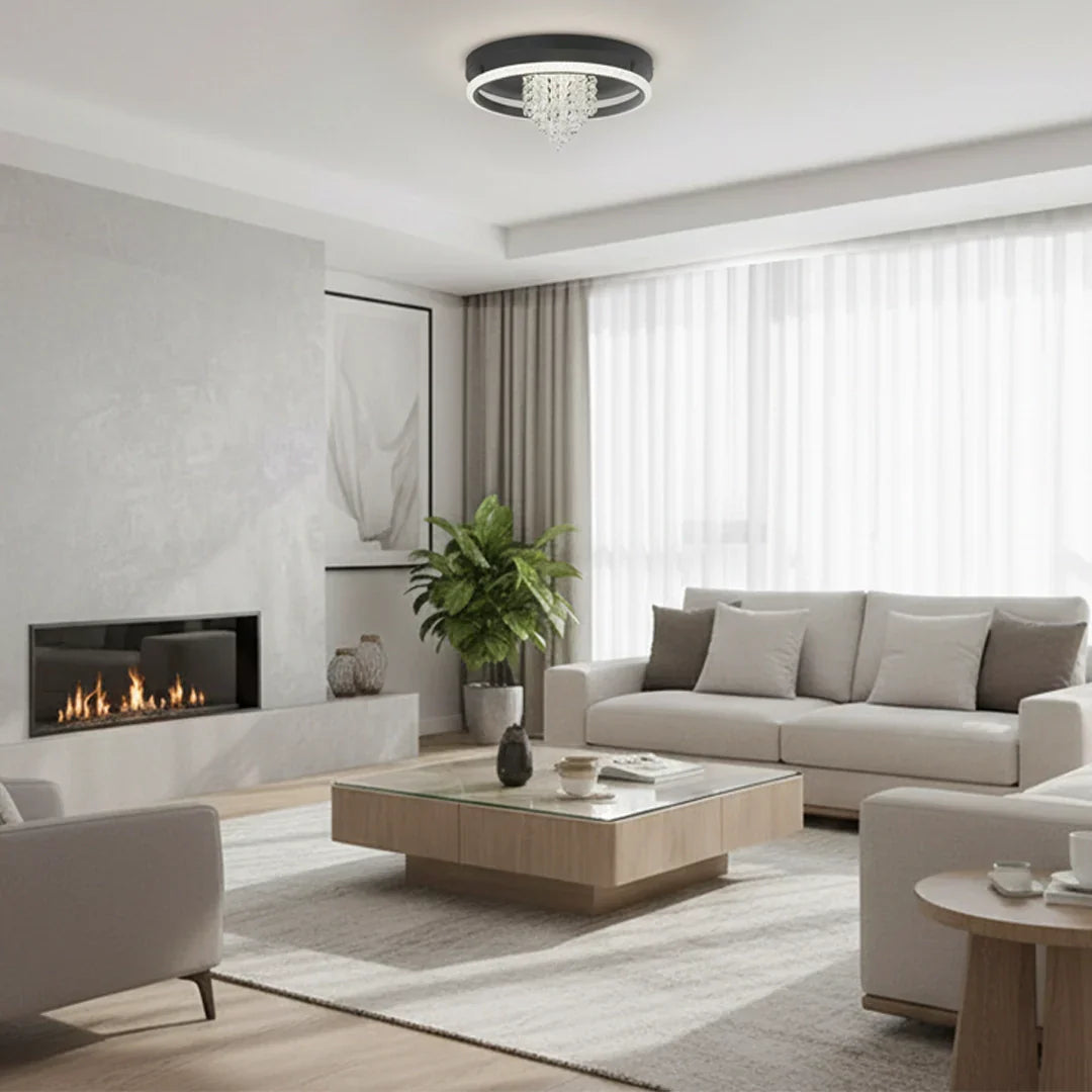 The Lighting Club Ceiling Light Iris Crystal LED Ceiling Light CF486 BK CCT 6007226090635