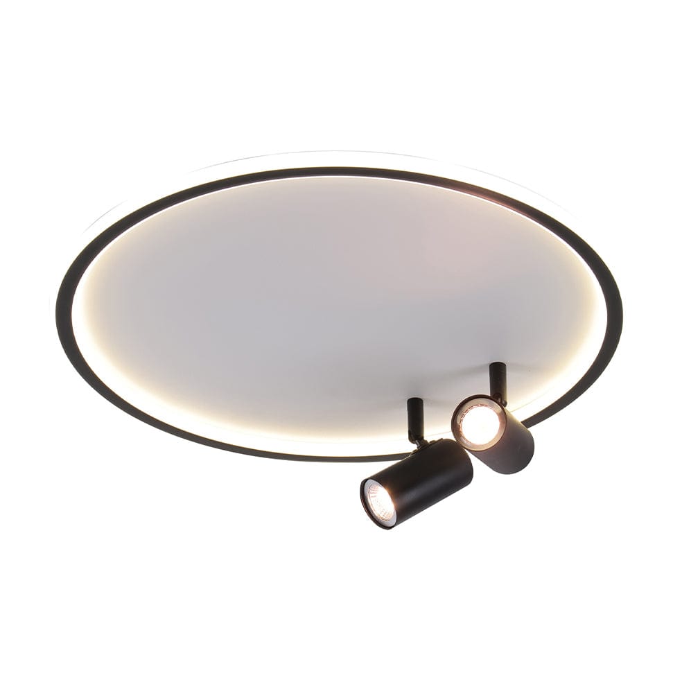 The Lighting Club Ceiling Light Fixtures Ceiling LED Ring Light with Double Spotlights Black CF606/2 BLACK 6007226087680