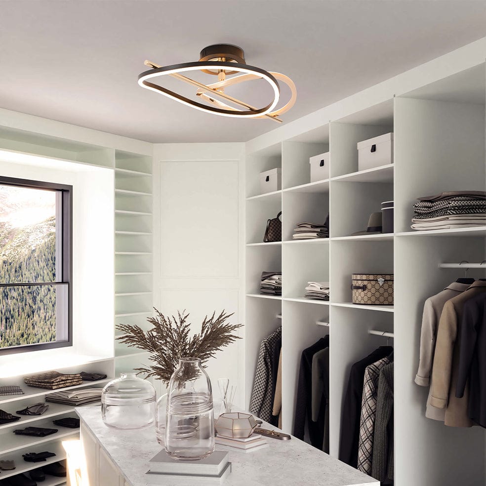 The Lighting Club Ceiling Light Fixtures Lupin Metal LED Ceiling Light Black and Gold CF610 CCT 6007226087802