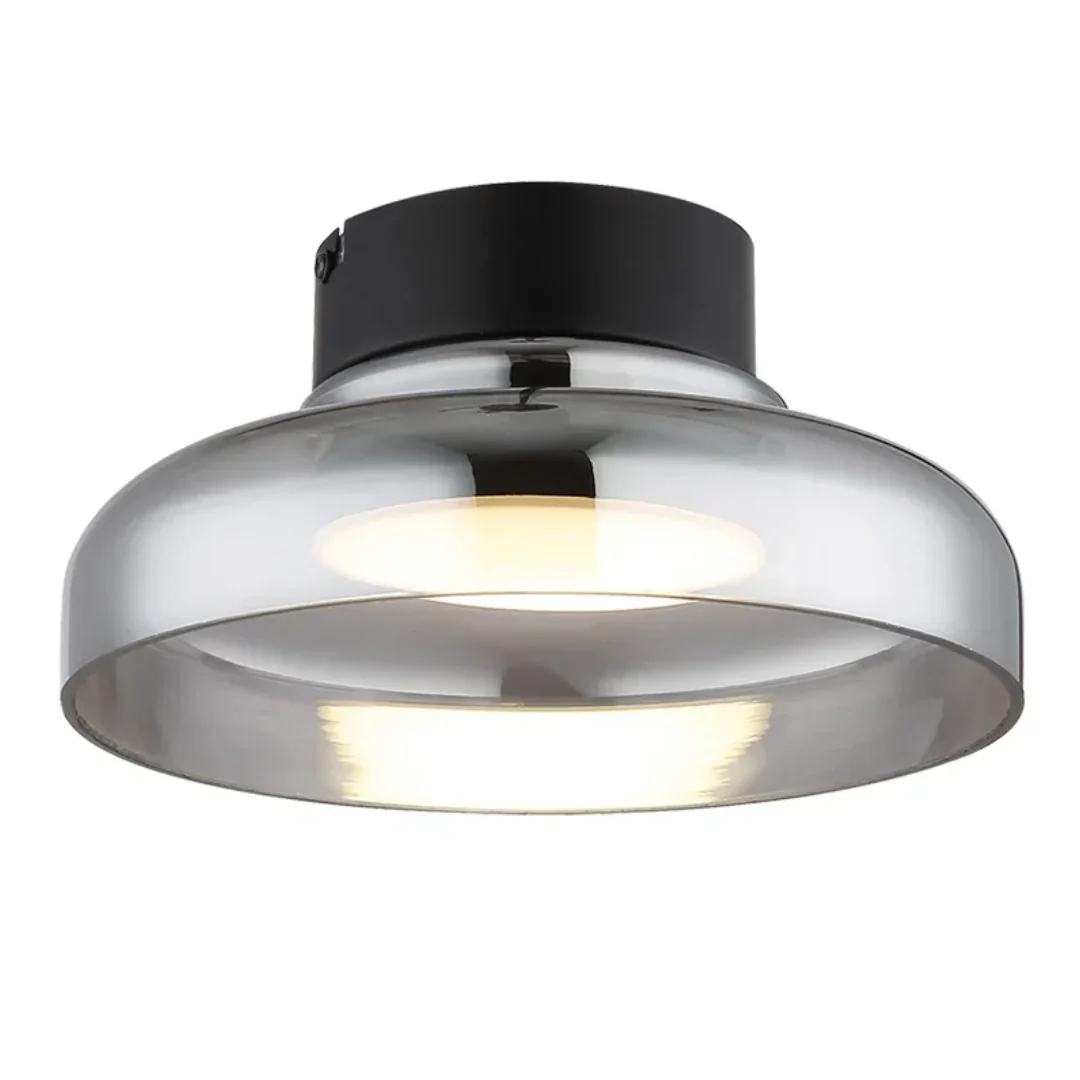 The Lighting Club pendant light Volta Metal and Glass LED Ceiling Light - Smoke CF617 BLACK 6007226090307