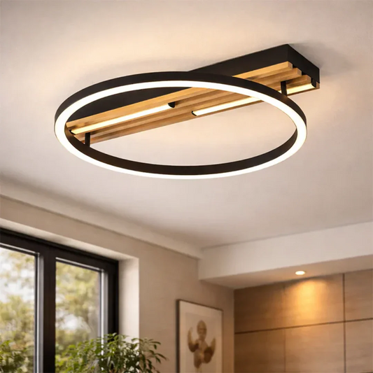 The Lighting Club pendant light Dasha Metal and Wood LED Halo Ceiling Light CF618 CCT 6007226090338