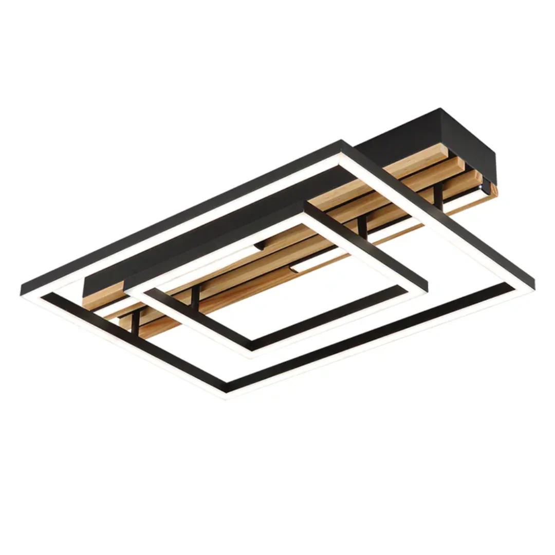 The Lighting Club pendant light Hedron Metal and Wood LED Ceiling Light CF619 BLACK 6007226090345
