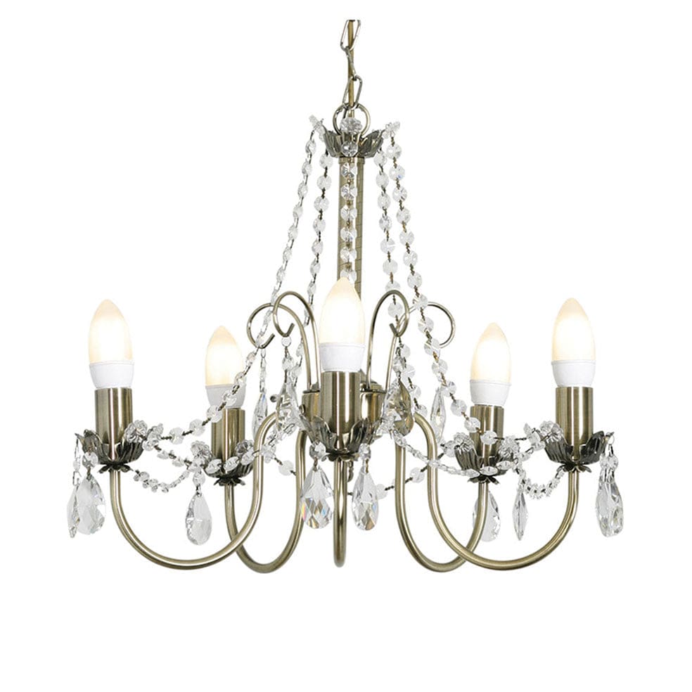 The Lighting Club Chandelier Winola Steel and Crystal Chandelier Light CH105ABR 6007328030560