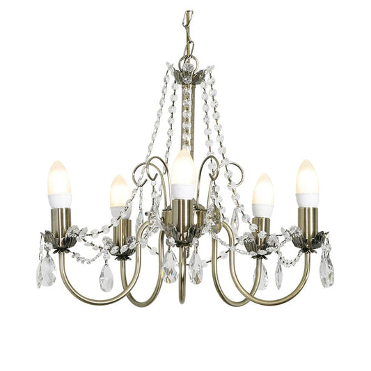 The Lighting Club Chandelier Winola Steel and Crystal Chandelier Light CH105ABR 6007328030560