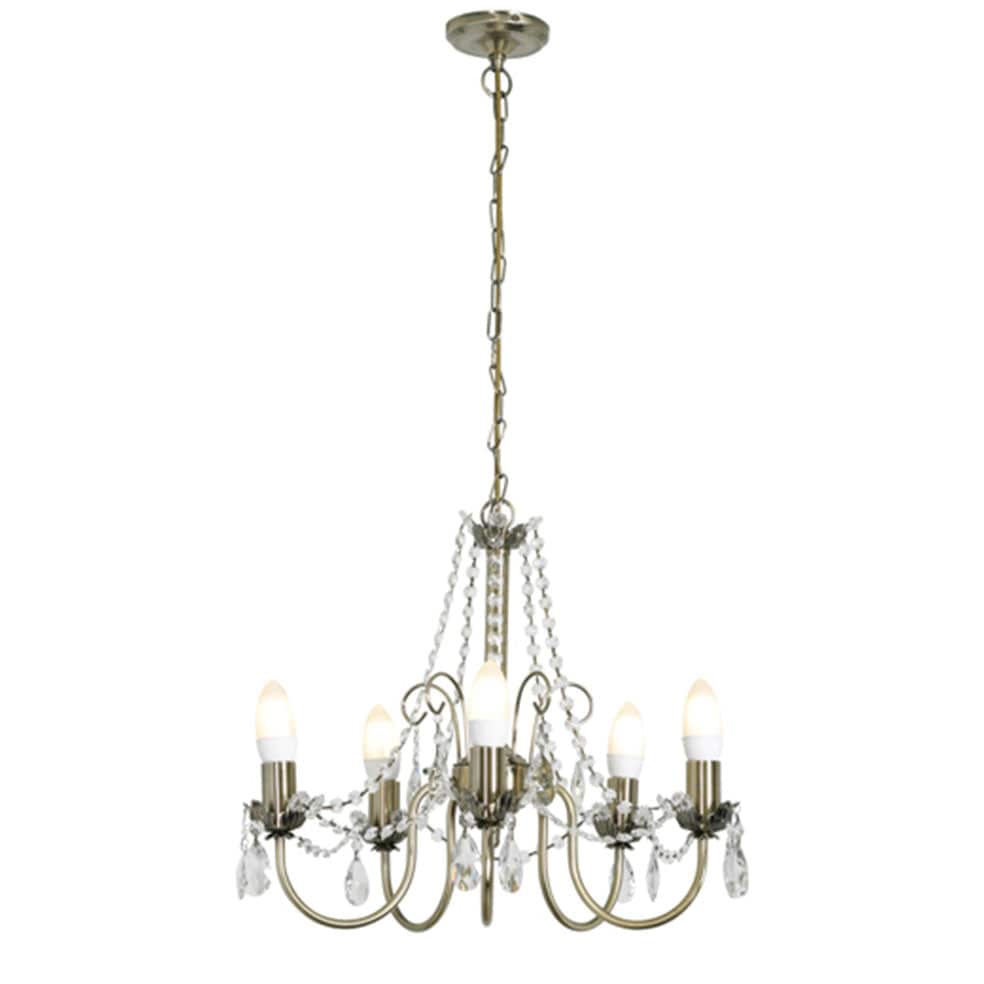 The Lighting Club Chandelier Winola Steel and Crystal Chandelier Light CH105ABR 6007328030560