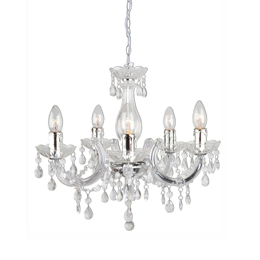 The Lighting Club Chandeliers Odile 5 Light Acrylic Crystal Chandelier CH245C 6007328362296