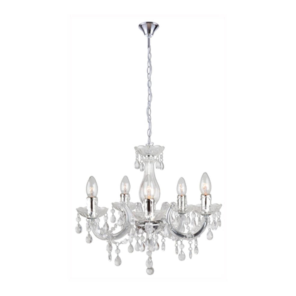 The Lighting Club Chandeliers Odile 5 Light Acrylic Crystal Chandelier CH245C 6007328362296