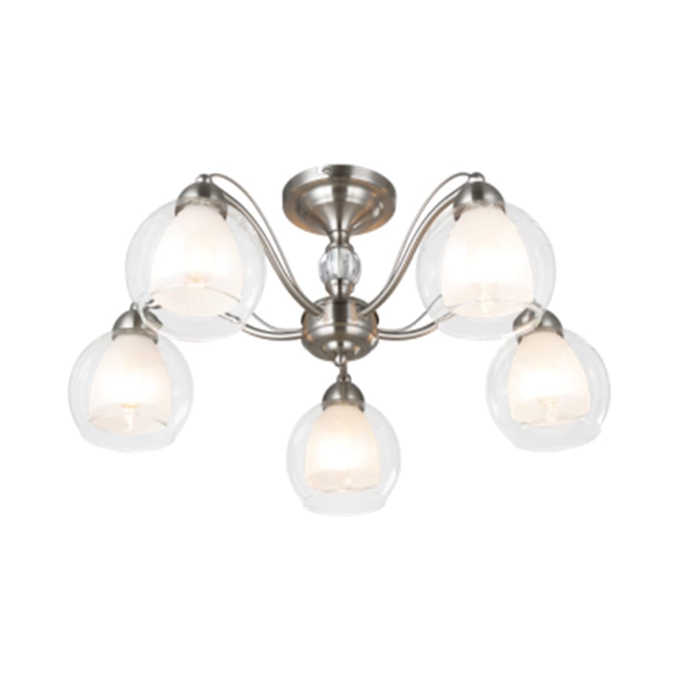 The Lighting Club Ceiling Light Alexandra Metal and Glass Ceiling Light CH252/5 SATIN 6007226070941