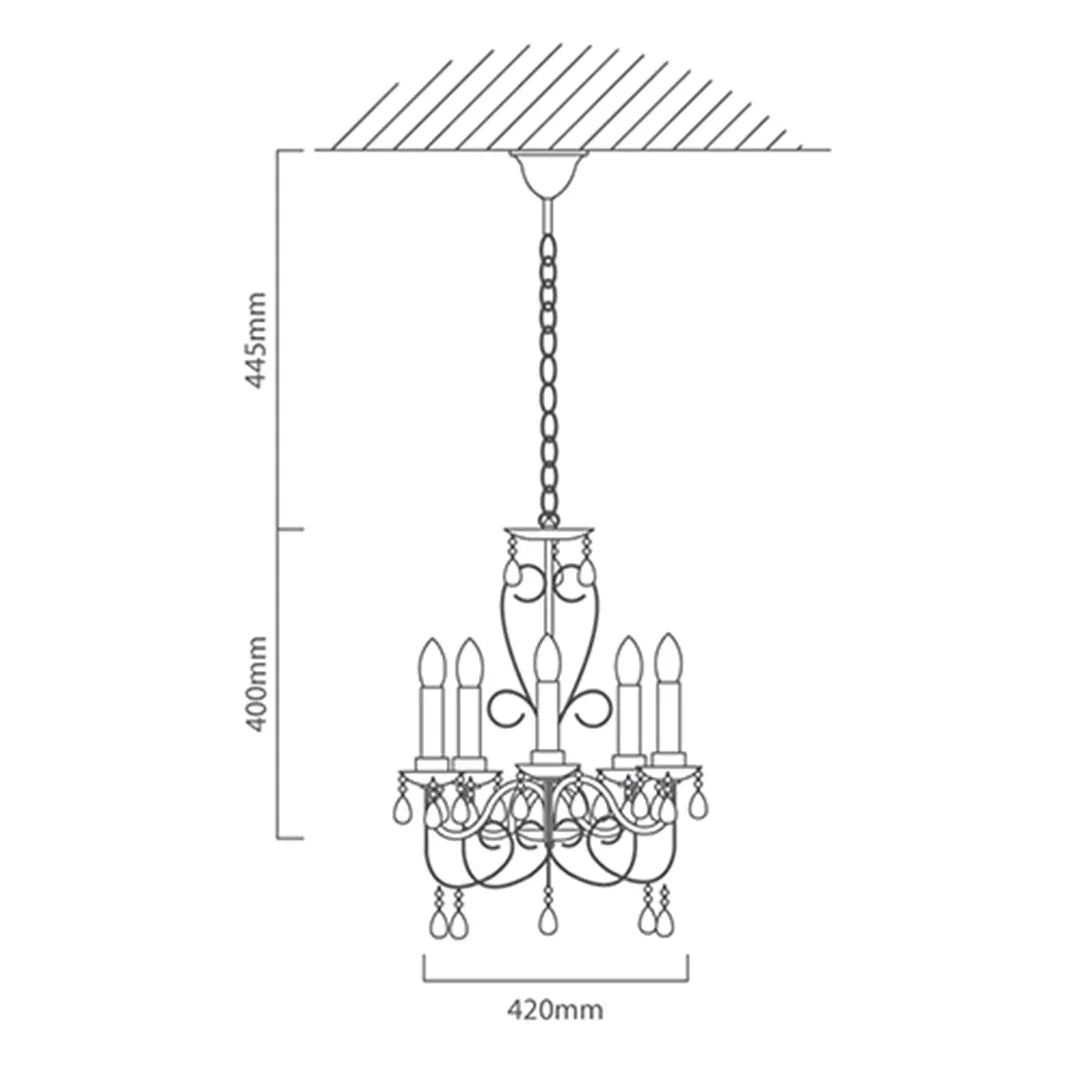 The Lighting Club Chandelier Cleo 5-Light Chandelier - Chrome CH265CH 6007328389408