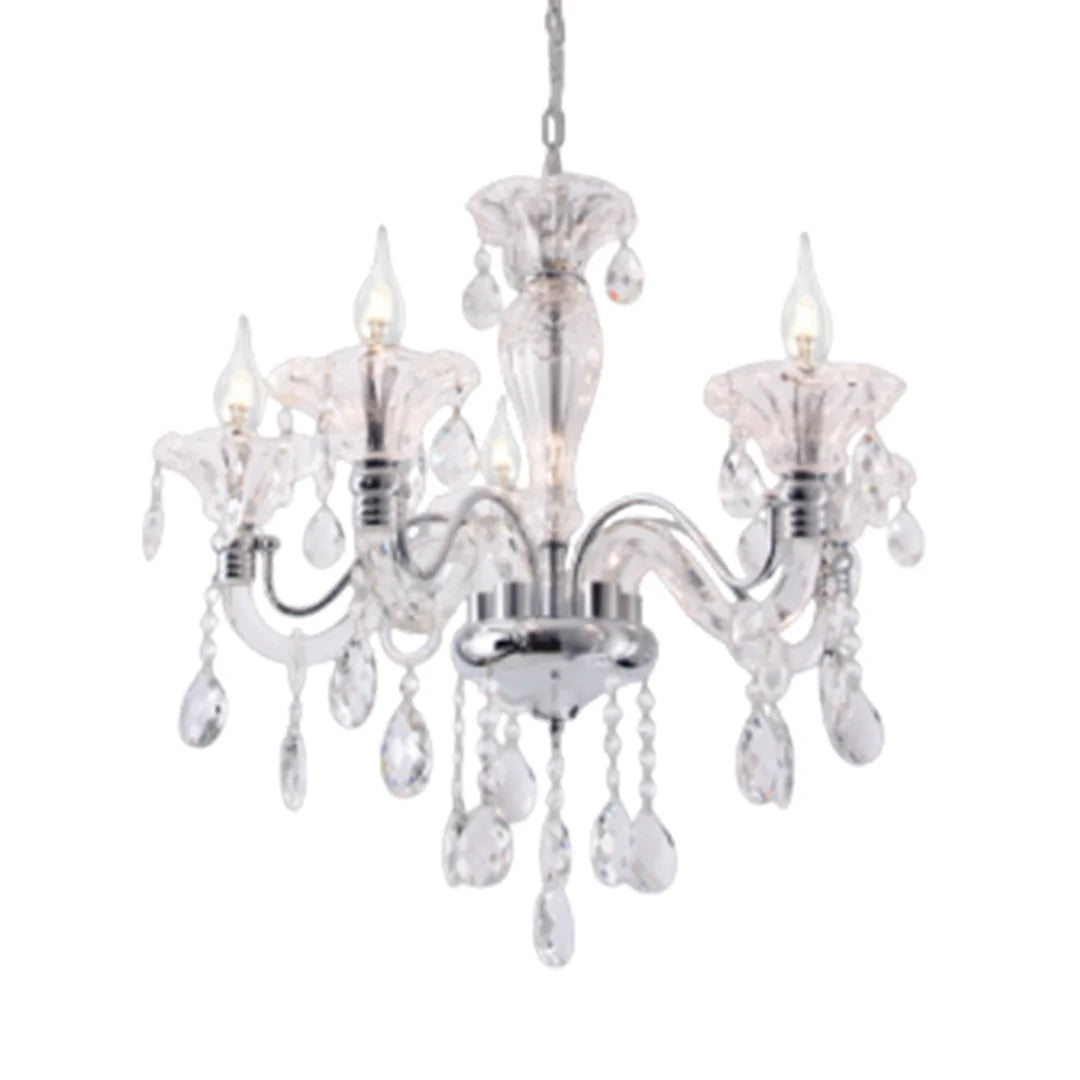 The Lighting Club Chandelier Polished Chrome 5-Light Crystal Chandelier CH266/5 CRYSTAL 6007226072167