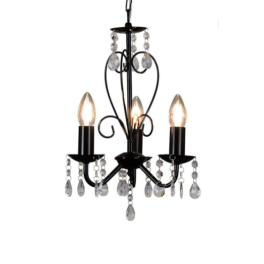 The Lighting Club Chandeliers Black Cleo Metal and Crystal Chandelier Light Black | Chrome | White CH266BK 6007328389422