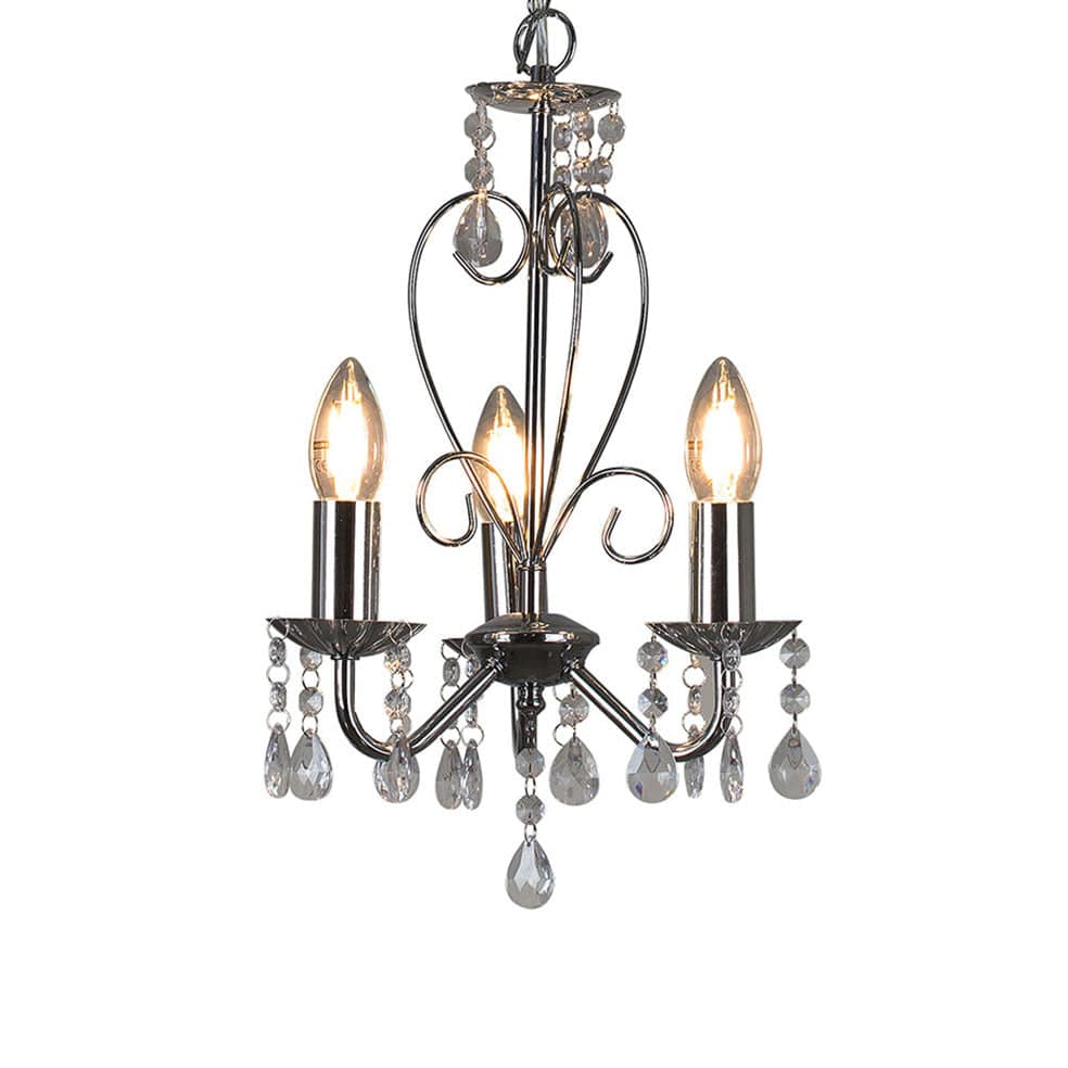The Lighting Club Chandeliers Chrome Cleo Metal and Crystal Chandelier Light Black | Chrome | White CH266CH 6007328389439