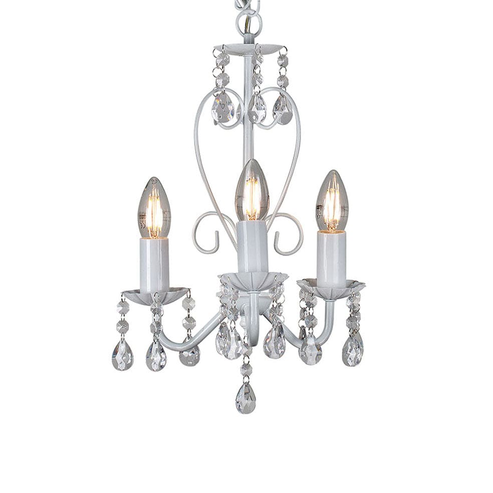 The Lighting Club Chandeliers White Cleo Metal and Crystal Chandelier Light Black | Chrome | White CH266W 6007328389415