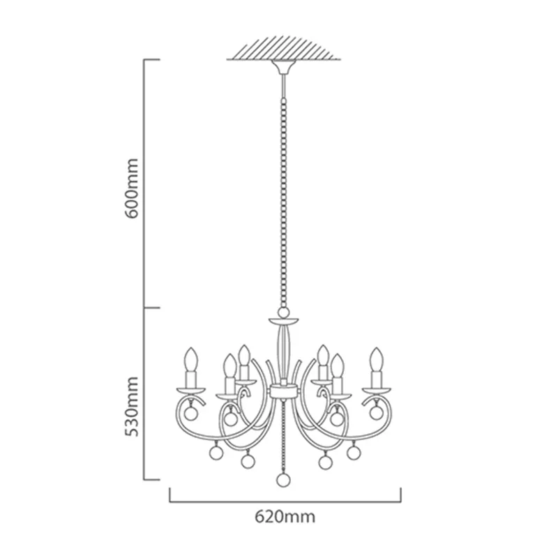 The Lighting Club Chandelier Everly Chrome and Crystal 6 Light Chandelier CH36CH 6007328356691