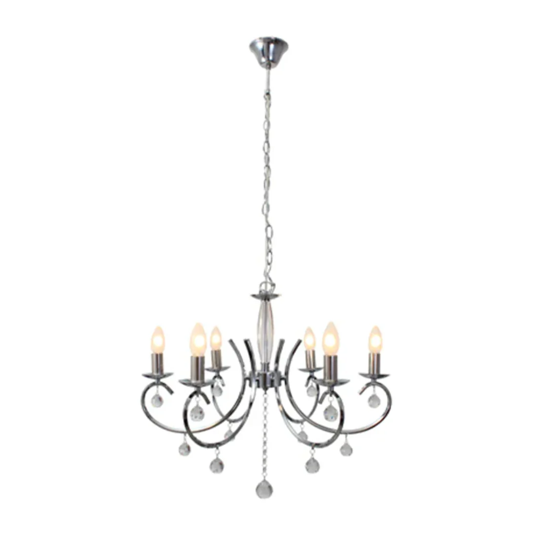 The Lighting Club Chandelier Everly Chrome and Crystal 6 Light Chandelier CH36CH 6007328356691