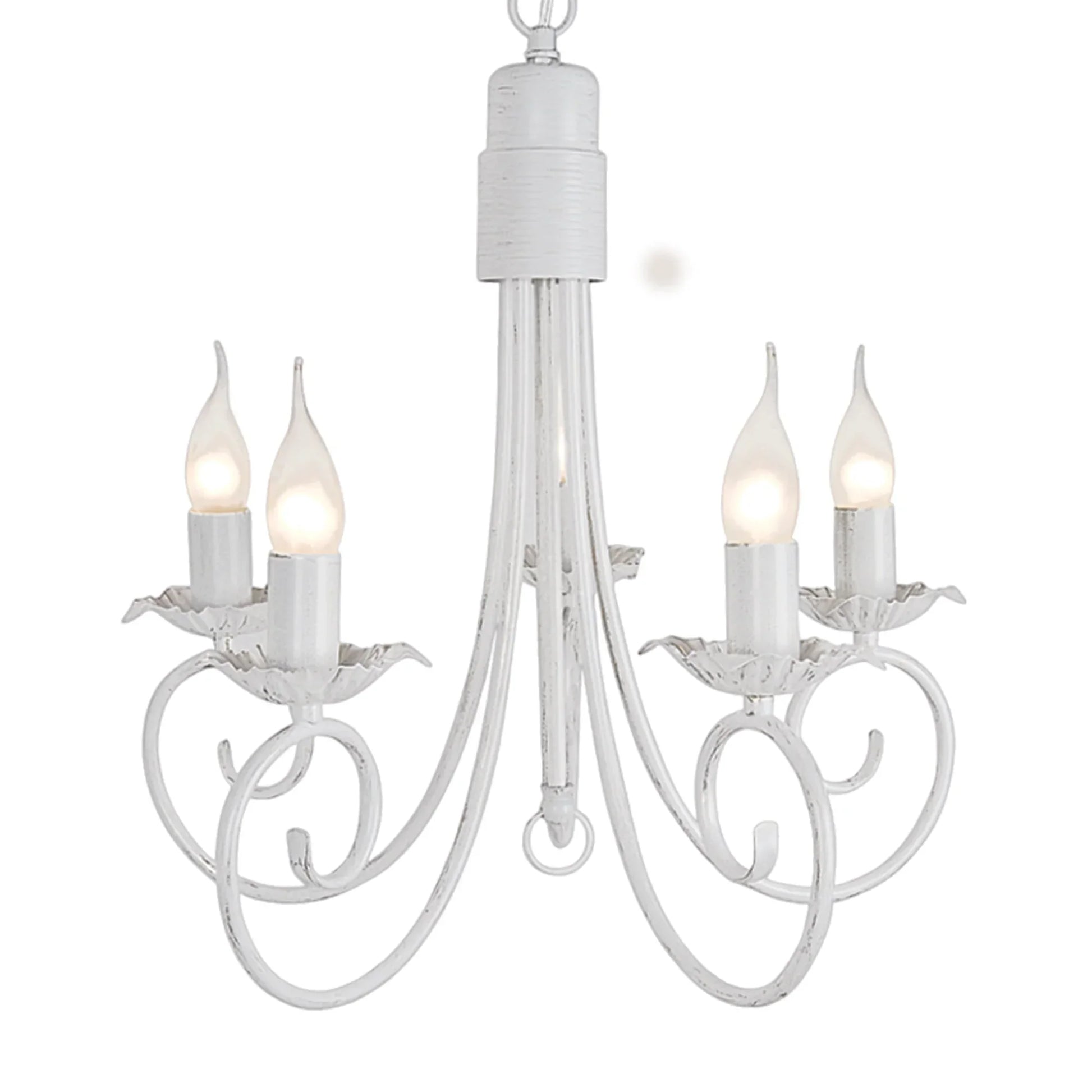 The Lighting Club Chandelier 5 Light Fossil White Classic Metal Chandelier – 5 Light | 3 Light CH3901/5 FOSSIL WHITE 6007226046823
