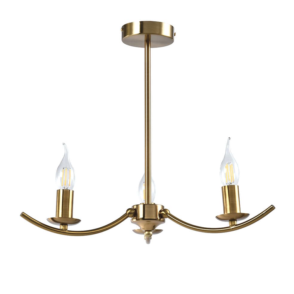 The Lighting Club Chandelier Gold Catalonia Three Light Metal Chandelier | Gold or Black CH396/3 GOLD