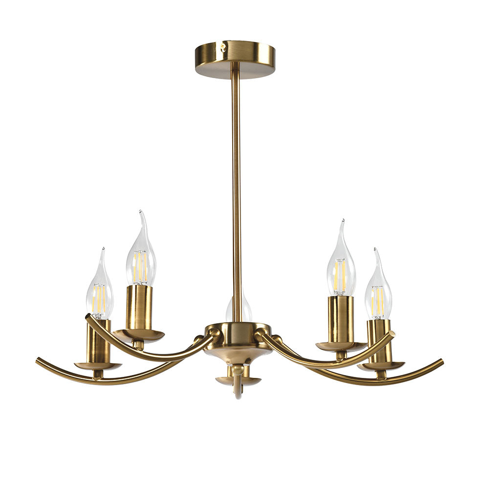 The Lighting Club Chandelier Gold Catalonia Five Light Metal Chandelier | Gold or Black CH396/5 GOLD