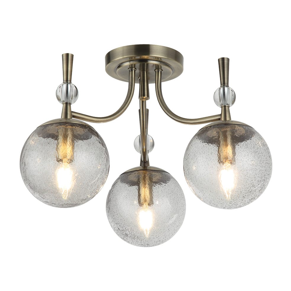 The Lighting Club Chandelier Oracle Metal and Glass Chandelier Light | Antique Bronze CH398/3 ANTIQUE 6007226083804