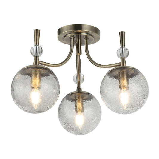 The Lighting Club Chandelier Oracle Metal and Glass Chandelier Light | Antique Bronze CH398/3 ANTIQUE 6007226083804