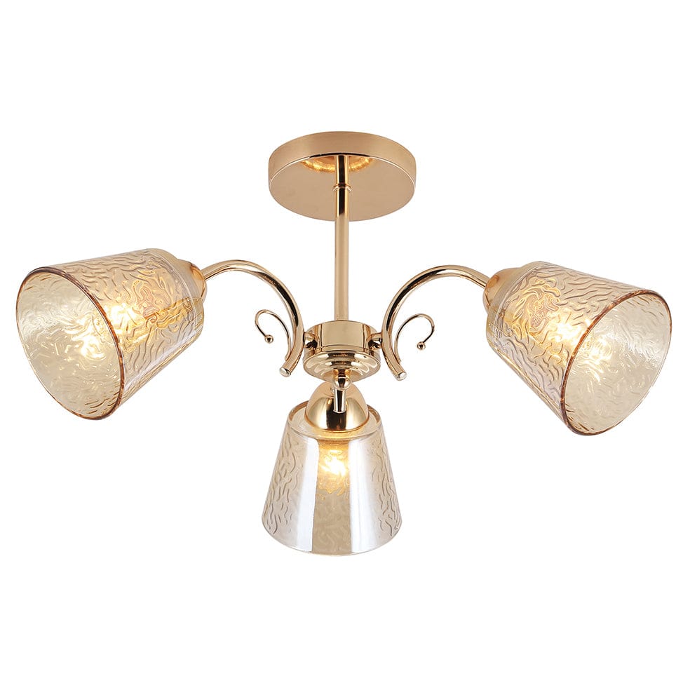 The Lighting Club Chandelier Marley Chandelier Light | Gold and Amber CH492/3 GOLD 6007226084382