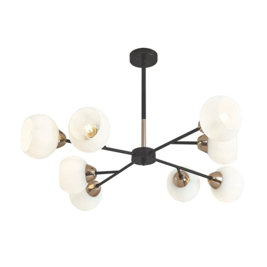 The Lighting Club Chandelier Black and Gold Flicker 8 Light Chandelier in Satin Chrome | Black and Gold CH509/8 BK/GD 6007226075267