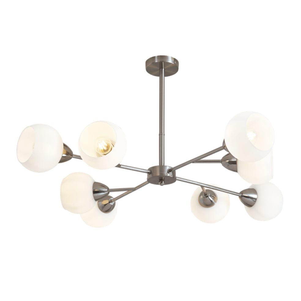 The Lighting Club Chandelier Satin Chrome Flicker 8 Light Chandelier in Satin Chrome | Black and Gold CH510/8 SATIN 6007226075274