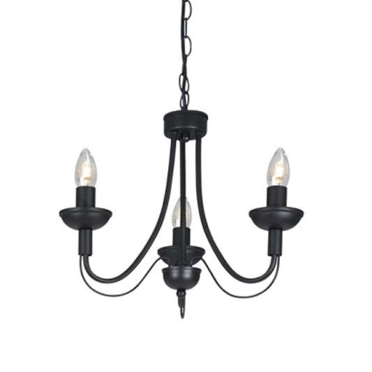 The Lighting Club Chandelier Black Elena Metal Chandelier Medium Black | Fossil CH523/3 BLACK 6007226062359