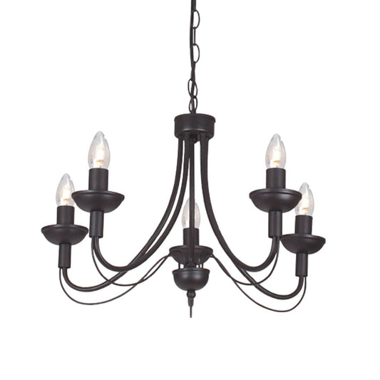 The Lighting Club Chandelier Black Elena Metal Chandelier Large Black | Fossil CH523/5 BLACK 6007226062366