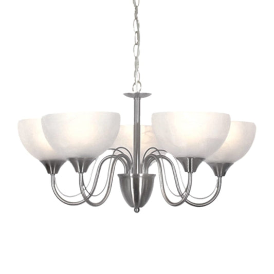 The Lighting Club Chandelier Gigi 5 Metal and Alabaster Glass Chandelier Light Satin Chrome CH665/5 SATIN 6007226053982