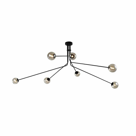 The Lighting Club Chandeliers Rosetta Metal and Glass Chandelier Amber CH700/7 BLACK 6007226087864