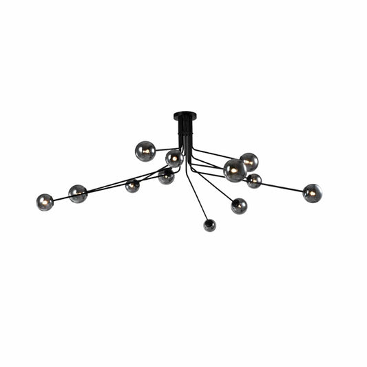 The Lighting Club Chandeliers Rosetta Metal and Glass Chandelier Smoke CH701/12 BLACK 6007226087871