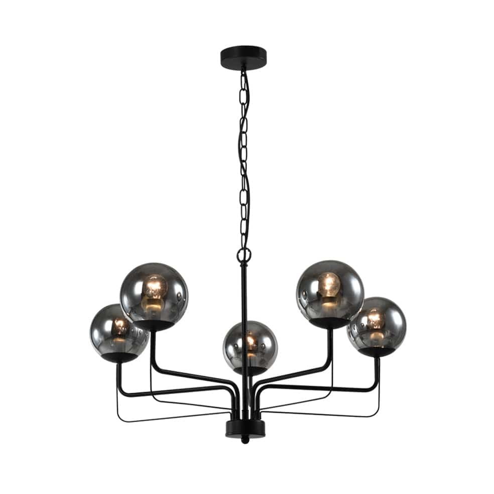 The Lighting Club Chandelier Pearce Metal and Glass Chandelier Light Black CH703 BLACK 6007226087895