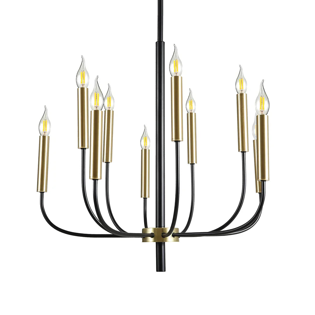 The Lighting Club Chandelier 10 Light Regency Black and Gold Metal Chandelier - 5 Light | 10 Light CH715/10 GD/BK 6007226090673