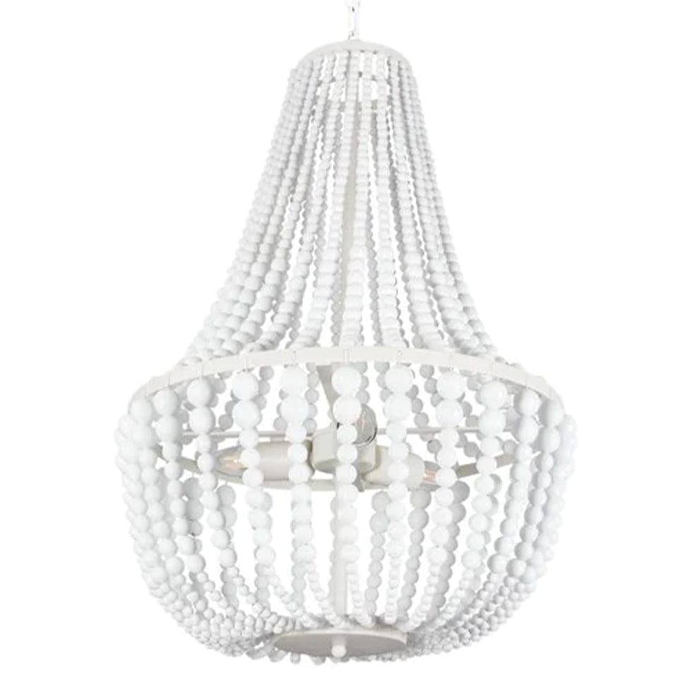The Lighting Club Chandelier Grus Metal and Wood Chandelier CH890/3 WHITE 6007226070699