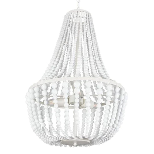 The Lighting Club Chandelier Grus Metal and Wood Chandelier CH890/3 WHITE 6007226070699