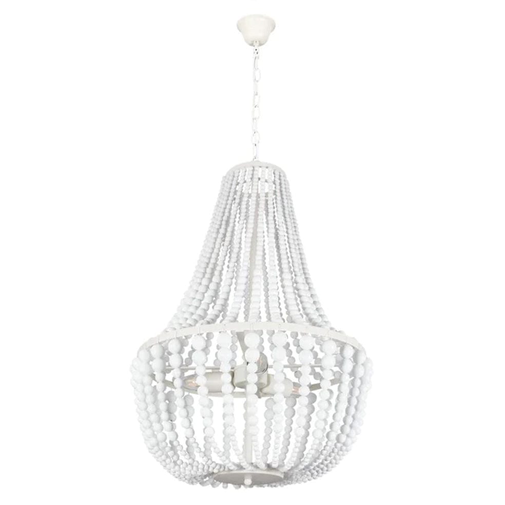 The Lighting Club Chandelier Grus Metal and Wood Chandelier CH890/3 WHITE 6007226070699