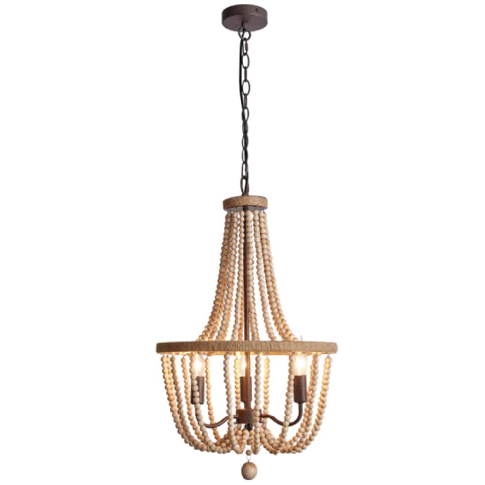 The Lighting Club Chandeliers Wood Bead Chandelier Light CH894/3 BEAD 6007226076875