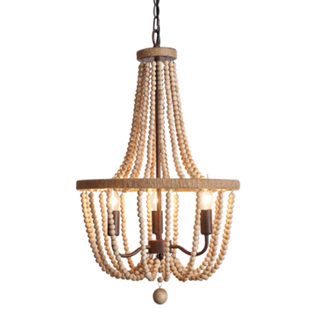 The Lighting Club Chandeliers Wood Bead Chandelier Light CH894/3 BEAD 6007226076875