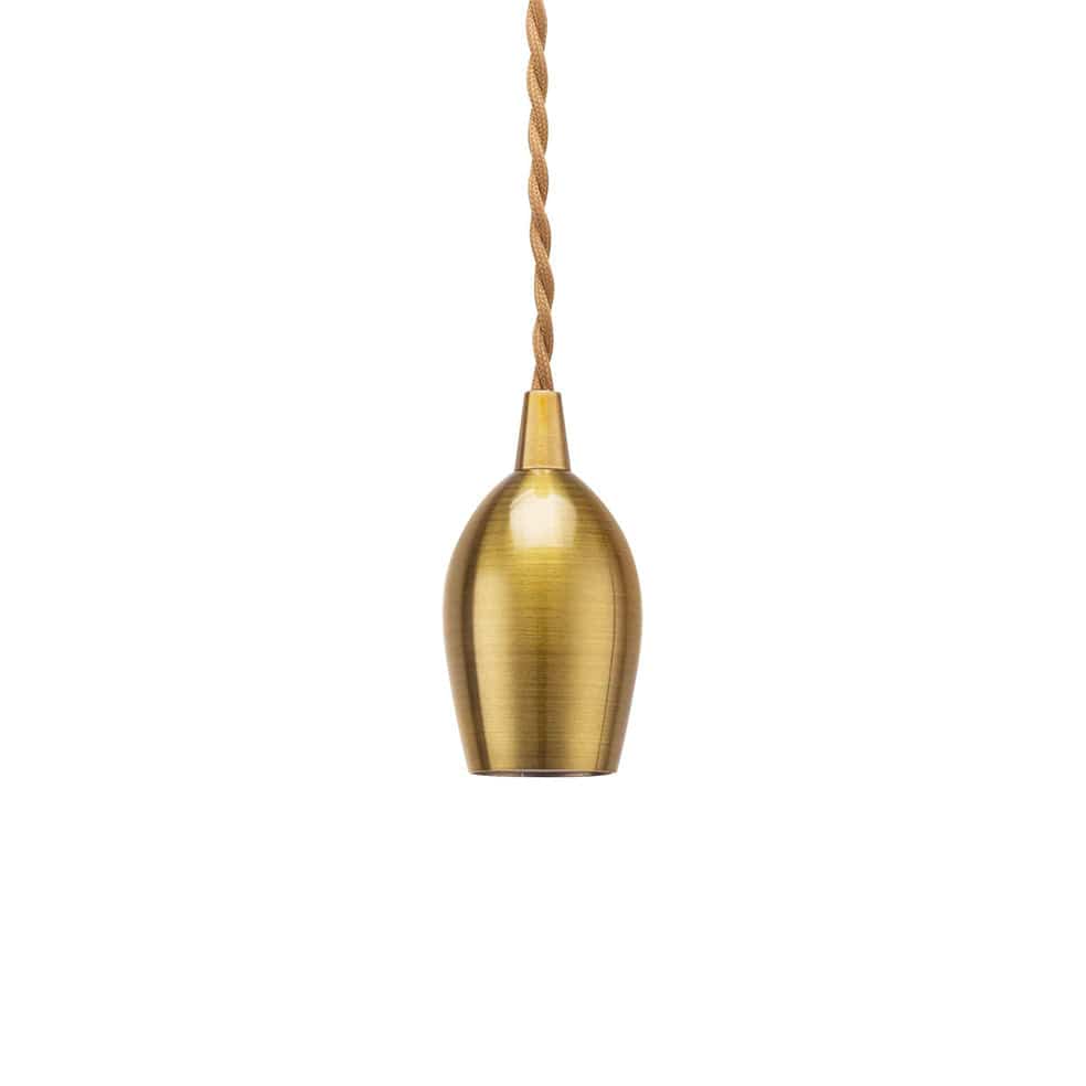 The Lighting Club Antique Brass Bullet Cord Pendant Light Copper | Gold | Chrome DA-KLCH-888/AB